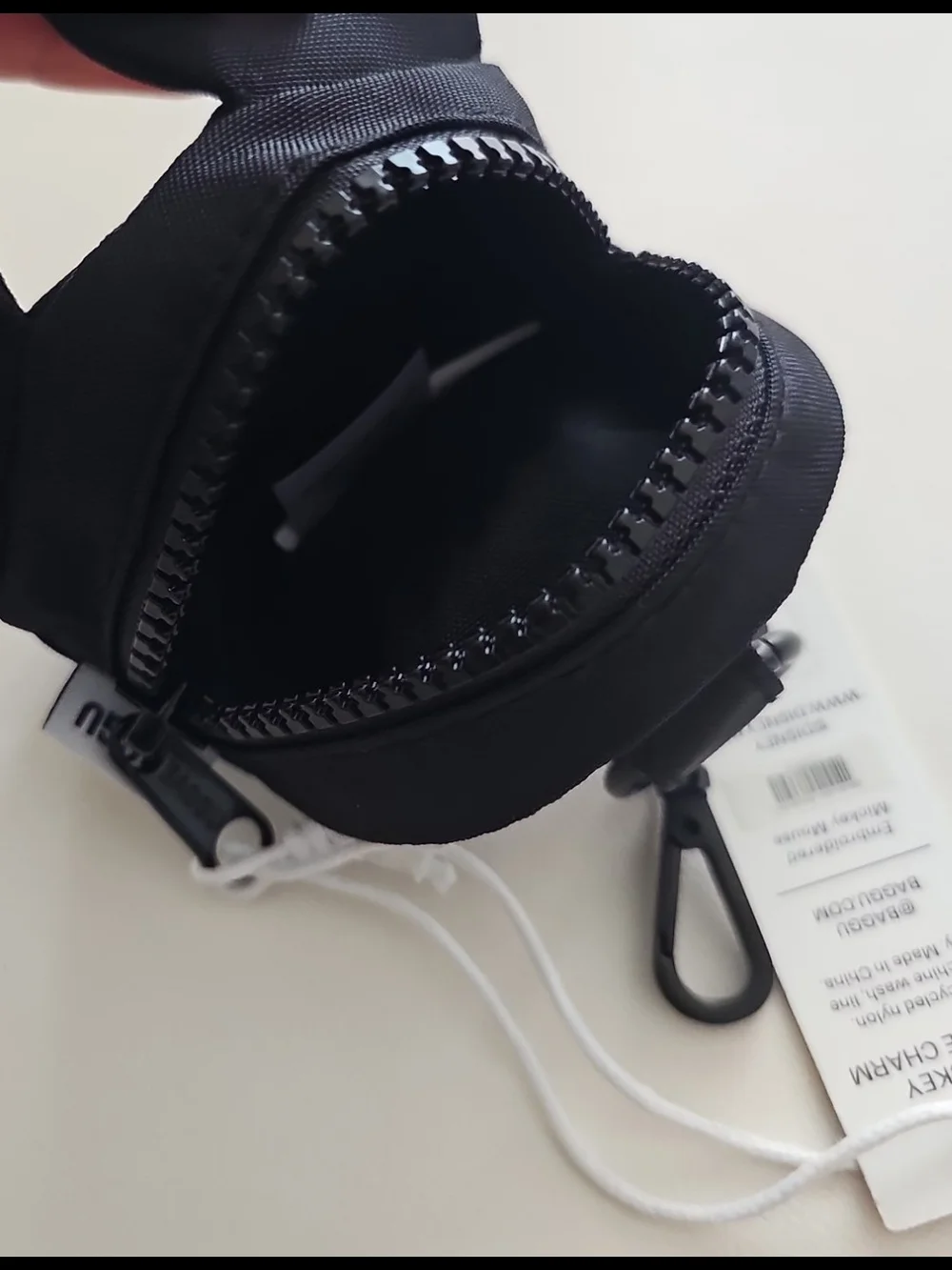 BAGGU Black Crossbody Bag with Mickey Character Patch And Bag Charm
